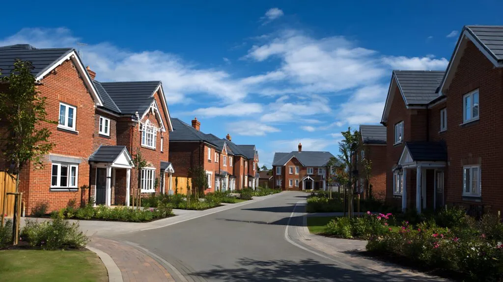 英国風レンガ住宅が連なる街並み